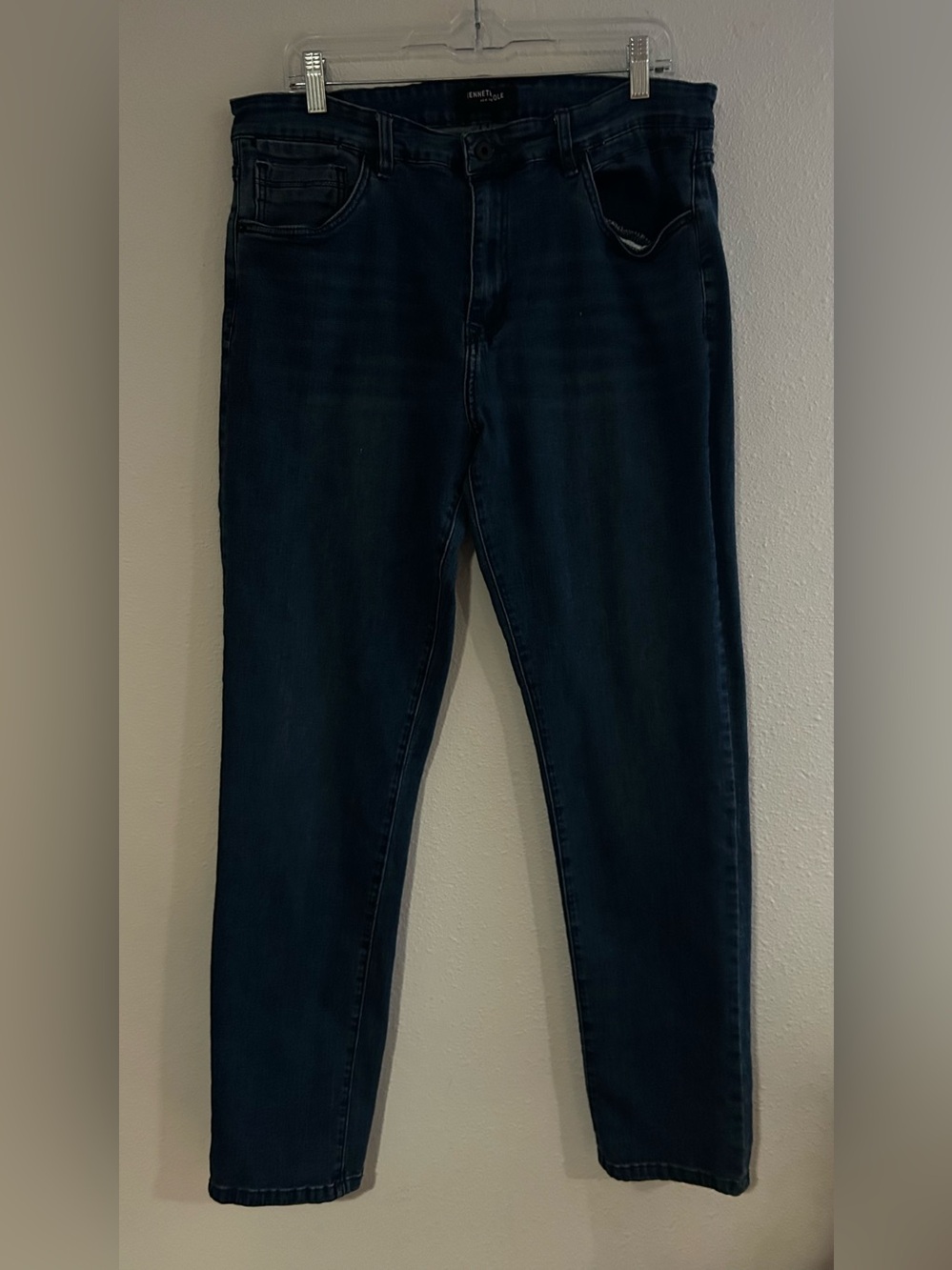 Kenneth Cole Men's Slim Straight Dark Blue Jeans